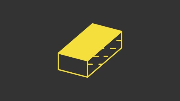 Иконка файла желтого ногтя выделена на сером фоне. Маникюр. Видеографическая анимация 4K — стоковое видео