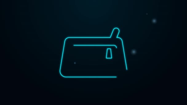 Glödande neon linje Kosmetisk väska ikon isolerad på svart bakgrund. 4K Video motion grafisk animation — Stockvideo