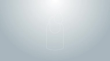 Mavi çizgi manikür simgesi gri arkaplanda izole edildi. 4K Video hareketli grafik canlandırması