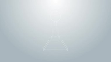 Manikür ikonu için mavi çizgi Milling kesicisi gri arka planda izole edildi. Manikür için bir cihaz. Manikür aletleri. 4K Video hareketli grafik canlandırması