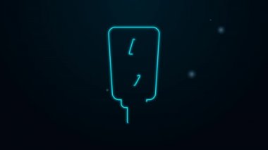 Parlayan neon hattı ölçeği simgesi siyah arkaplanda izole edildi. Memnuniyet, sıcaklık, manometre, risk, değerlendirme, performans, hız taktik ölçer. 4K Video hareketli grafik canlandırması