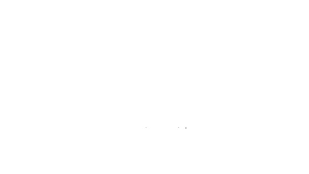 Línea negra Icono de tijeras de uñas aisladas sobre fondo blanco. Tijeras de manicura y pedicura. Animación gráfica de vídeo 4K — Vídeo de stock