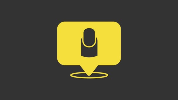 Icono de manicura amarilla aislado sobre fondo gris. Animación gráfica de vídeo 4K — Vídeos de Stock