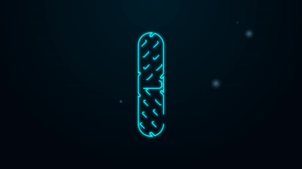 Glowing neon line Nail file icon isolated on black background. Manicure tool. 4K Video motion graphic animation — Stock Video