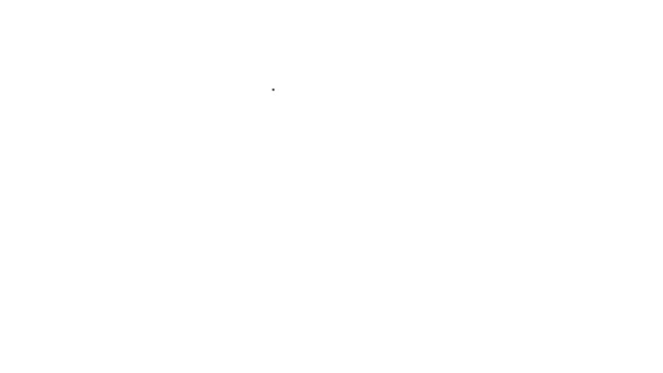 Schwarze Linie Aqualung Symbol isoliert auf weißem Hintergrund. Sauerstofftank für Taucher. Tauchausrüstung. Extremsport. Tauchausrüstung. 4K Video Motion Grafik Animation — Stockvideo