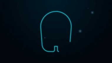 Parlayan neon çizgili can yeleği simgesi siyah arkaplanda izole edildi. Can yeleği ikonu. Olağanüstü bir spor. Spor malzemeleri. 4K Video hareketli grafik canlandırması