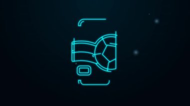 Parlayan neon hattı bira siyah arkaplanda izole edilebilir. 4K Video hareketli grafik canlandırması