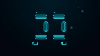 Parlayan neon hat dolabı ya da hokey, futbol, basketbol takımı ya da siyah arka planda izole edilmiş işçi ikonu için soyunma odası. 4K Video hareketli grafik canlandırması