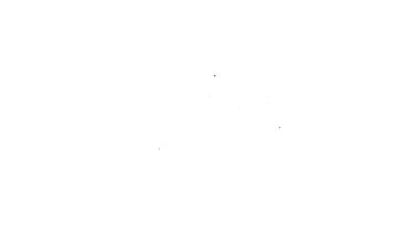 Beyaz arka planda izole edilmiş spor simgesi için siyah çizgi fitness uygulaması. Sağlık hizmeti mobil uygulama kavramı. Çevrimiçi fitness ya da seyyar antrenör. 4K Video hareketli grafik canlandırması