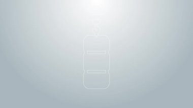 Mavi çizgi Kum Torbası simgesi gri arkaplanda izole edildi. 4K Video hareketli grafik canlandırması