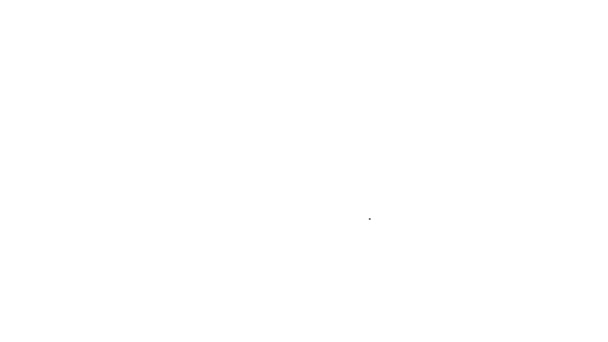 Zwarte lijn Snorkel pictogram geïsoleerd op witte achtergrond. Duiken onder water apparatuur. 4K Video motion grafische animatie — Stockvideo