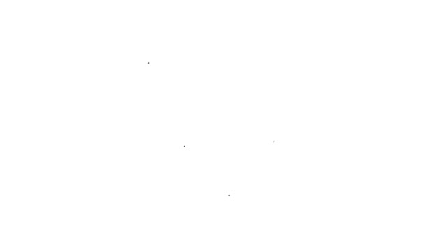 Linha preta Shorts para jogar ícone de futebol isolado no fundo branco. Animação gráfica em movimento de vídeo 4K — Vídeo de Stock