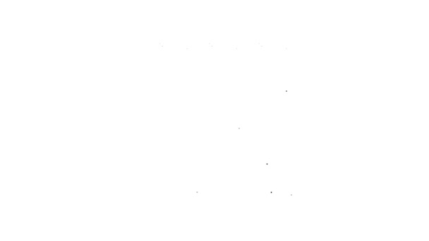 Línea negra Icono del estadio de fútbol aislado sobre fondo blanco. Arena de fútbol. Animación gráfica de vídeo 4K — Vídeo de stock