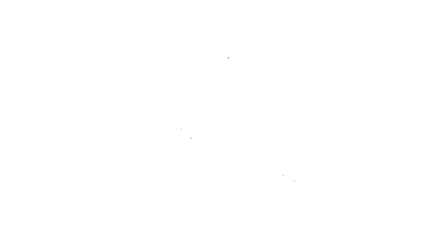 Черная линия Футбольный гол с мячом значок изолирован на белом фоне. Видеографическая анимация 4K — стоковое видео