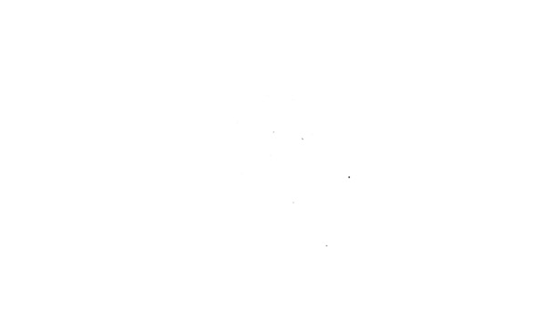 Zwarte lijn Voetbal voetbalwedstrijd op TV pictogram geïsoleerd op witte achtergrond. Voetbal online concept. 4K Video motion grafische animatie — Stockvideo