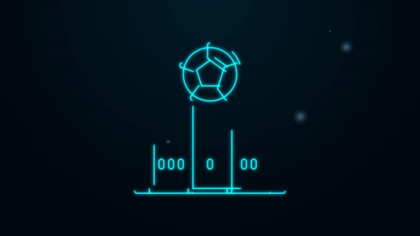 Siyah arka planda izole edilmiş parlak neon çizgili spor ödüllü podyum ikonu. 4K Video hareketli grafik canlandırması — Stok video