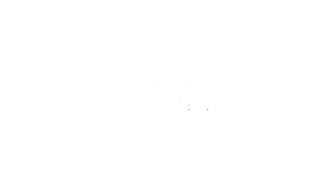 Línea negra Icono de entrada de fútbol o fútbol aislado sobre fondo blanco. Animación gráfica de vídeo 4K — Vídeo de stock