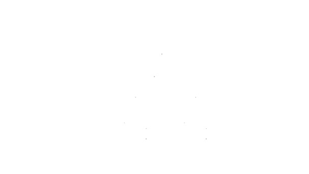 Černá čára Fotbal nebo fotbalista ikona izolované na bílém pozadí. Grafická animace pohybu videa 4K — Stock video