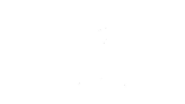 Черная линия Кубок и значок футбольного мяча изолированы на белом фоне. Символ трофея победителя. Чемпионский или конкурсный приз. Видеографическая анимация 4K — стоковое видео