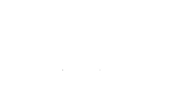 Linea nera Icona di calcio con cartellino rosso isolata su sfondo bianco. Scheda arbitrale. Animazione grafica 4K Video motion — Video Stock