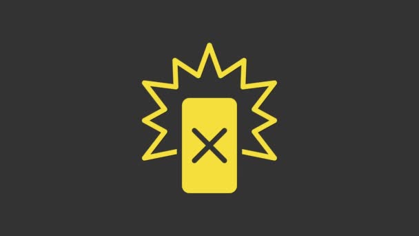 Gelb-Rote Karte Fußball-Ikone isoliert auf grauem Hintergrund. Schiedsrichter-Karte. 4K Video Motion Grafik Animation — Stockvideo