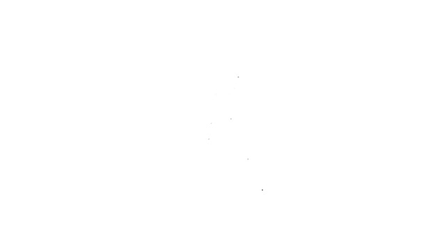 Línea negra Icono del comentarista de fútbol o fútbol aislado sobre fondo blanco. Animación gráfica de vídeo 4K — Vídeo de stock