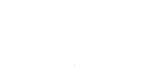 Línea negra Icono corto o pantalón aislado sobre fondo blanco. Animación gráfica de vídeo 4K — Vídeo de stock