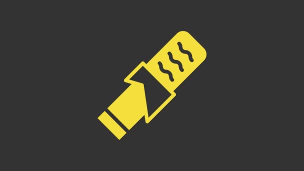 Icona barretta sportiva Yellow Protein isolata su sfondo grigio. Icona dello spuntino energetico. Dolci biologici. Animazione grafica 4K Video motion — Video Stock