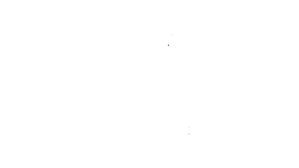 Черная линия Без рукавов значок спортивной футболки изолирован на белом фоне. Видеографическая анимация 4K — стоковое видео