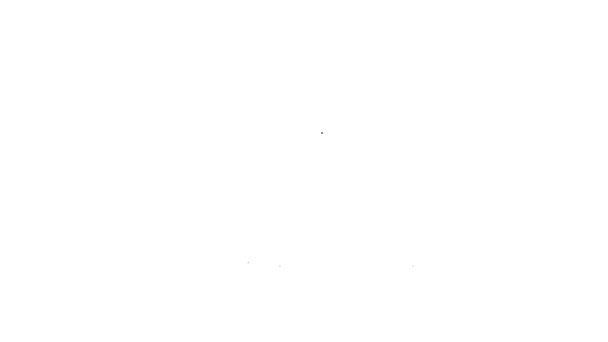 Línea negra Icono de peso roto aislado sobre fondo blanco. Bloque de peso de kilogramo para levantamiento de pesas y báscula. Símbolo masivo. Animación gráfica de vídeo 4K — Vídeo de stock
