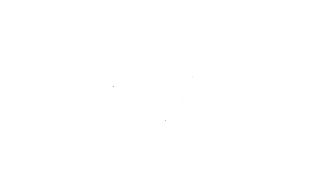 Zwarte lijn Hartslagpictogram geïsoleerd op witte achtergrond. Hartslagteken. Hartslag icoon. Cardiogram icoon. 4K Video motion grafische animatie — Stockvideo