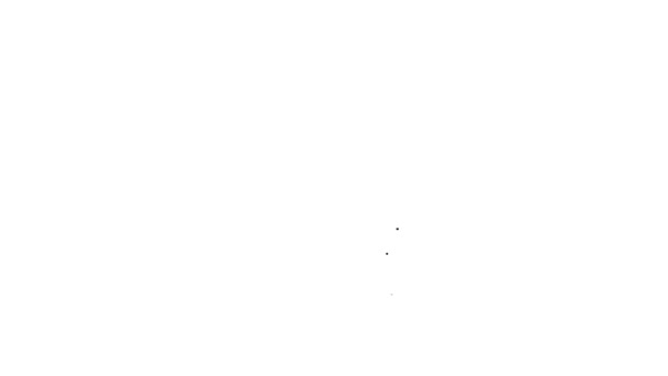 Черная линия Спортивная программа тренировки или фитнес-план значок изолирован на белом фоне. Видеографическая анимация 4K — стоковое видео