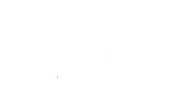Black line South Korean won coin icon isolated on white background 한국, 동전 아이콘 분리 2005 . 08. 한국의 통화 사업, 지불 및 금융. 4K 비디오 모션 그래픽 애니메이션 — 비디오