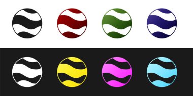 Gezegen simgesini siyah beyaz arkaplanda izole et. Vektör