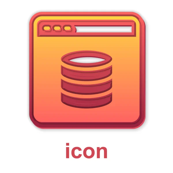 Gold Server, Data, Web Hosting icono aislado sobre fondo blanco. Vector — Vector de stock