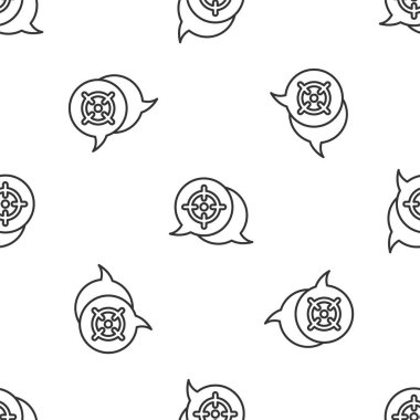 Gri çizgi hedefe yönelik finansal hedef konsept ikonu beyaz arka planda kusursuz desen izole etti. Sembolik hedeflere ulaşım, başarı. Vektör