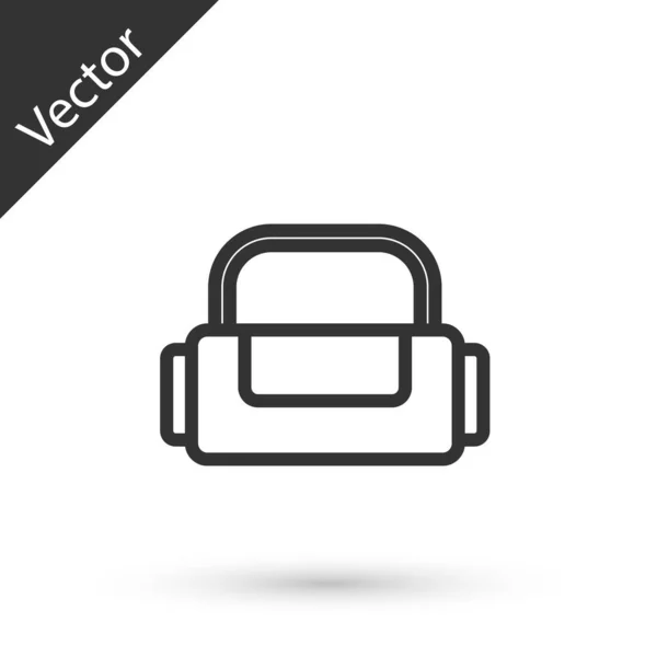 Icono de la bolsa Sport de línea gris aislado sobre fondo blanco. Vector — Vector de stock