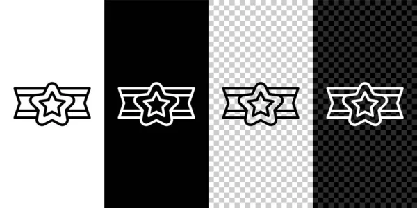 Defina o ícone militar Star American isolado em preto e branco, fundo transparente. Distintivos militares. Patches do exército. Vetor — Vetor de Stock