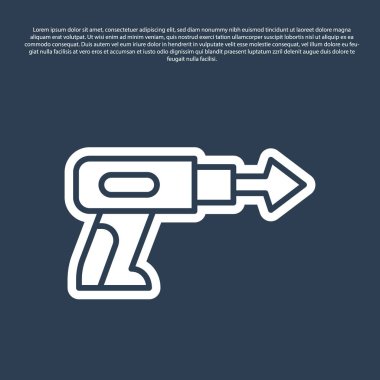 Mavi çizgili balıkçı zıpkını ikonu mavi arka planda izole edildi. Suyun altında balık yakalamak için balıkçılık üreticileri. Su altı ekipmanları. Vektör