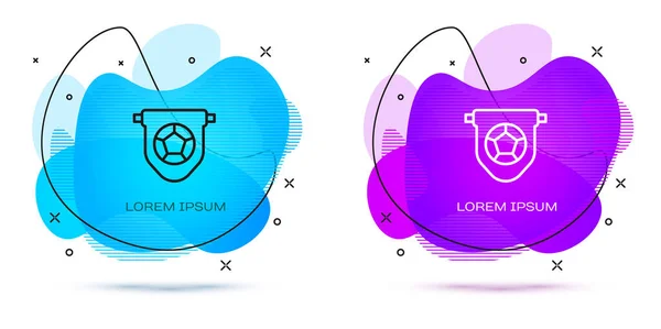 Linea Calcio o bandiera di calcio icona pennant isolato su sfondo bianco. Bandiera astratta con forme liquide. Vettore — Vettoriale Stock
