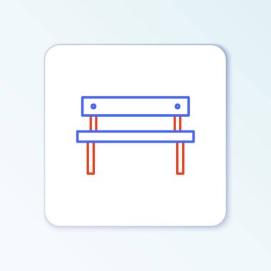 Çizgi Bench simgesi beyaz arkaplanda izole edildi. Renkli taslak konsepti. Vektör