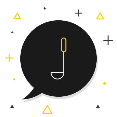 Line Kitchen kepçe simgesi beyaz arkaplanda izole edildi. Mutfak aletleri. Çatal kaşık tabelası. Renkli taslak konsepti. Vektör