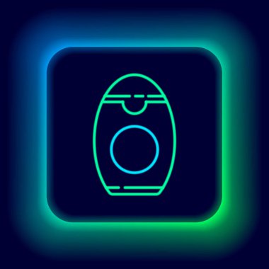 Siyah arkaplanda parlayan neon hattı şampuan ikonu. Renkli taslak konsepti. Vektör