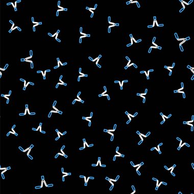 Çizgi Bisiklet gidon simgesi siyah arkaplanda izole edilmiş pürüzsüz desen. Vektör