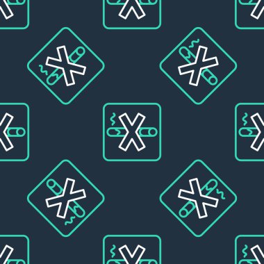 Sigara içilmeyen satır simgesi siyah arkaplanda izole edilmiş. Sigara sembolü. Vektör