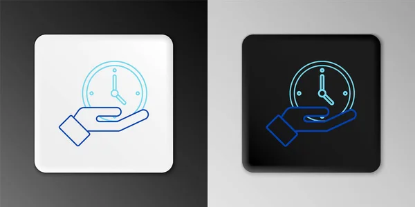 Icono Reloj Línea Aislado Sobre Fondo Gris Símbolo Tiempo Concepto — Vector de stock