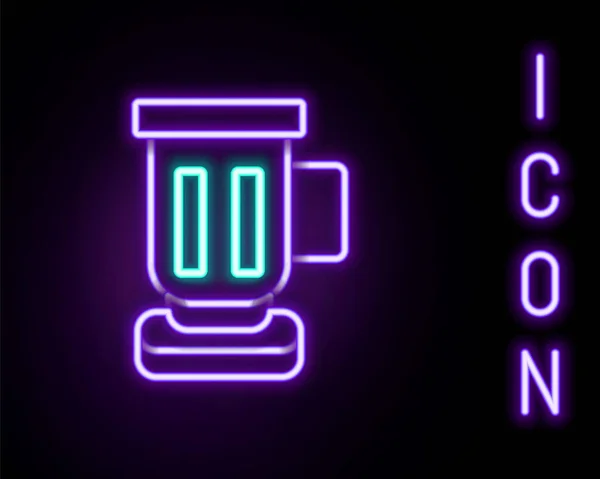 Glödande Neon Linje Medeltida Bägare Ikon Isolerad Svart Bakgrund Färgstarkt — Stock vektor