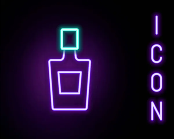 Gloeiende Neon Lijn Tequila Fles Pictogram Geïsoleerd Zwarte Achtergrond Mexicaanse — Stockvector