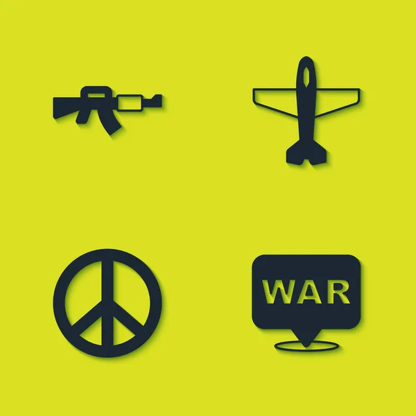 M16A1 War Peace Plane Icon Vector — 스톡 벡터