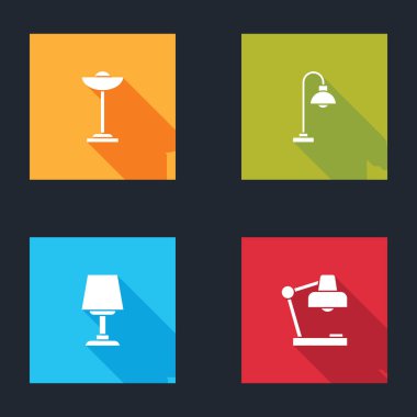 Kat lambasını, masa ve simgeyi ayarla. Vektör